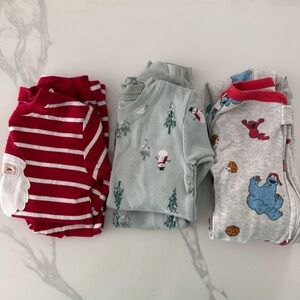 Toddler Pajamas Set - Red, Green, Gray